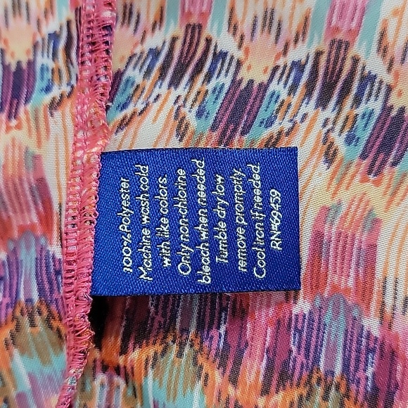 Apt 9 Women's Pink Purple Blue Orange V-Neck Short Sleeve Tunic Top, XXL - Picture 6 of 6